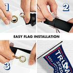 Load image into Gallery viewer, Combo Pack: 6 Feet Tangle Free Spinning Flagpole (Black) Trump Keep America Great Flag 3x5 ft Printed 150D Brass Grommets (Flag Included) Aluminum Flag Pole