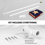 Load image into Gallery viewer, G128 Combo Pack: 6 Ft Tangle Free Aluminum Spinning Flagpole (White) &amp; Texas TeaStained Flag 3x5 Ft, LiteWeave Pro Series Printed 300D Polyester  Pole with Flag Included