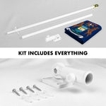 Load image into Gallery viewer, G128 Combo Pack: 6 Ft Tangle Free Aluminum Spinning Flagpole (White) &amp; Michigan MI State Flag 3x5 Ft, ToughWeave Series Embroidered 300D Polyester  Pole with Flag Included