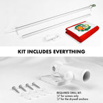 Load image into Gallery viewer, G128 Combo Pack: 6 Ft Tangle Free Aluminum Spinning Flagpole (Silver) &amp; Peru Peruvian Flag 3x5 Ft, Double ToughWeave Series Double Sided Embroidered 210D Polyester  Pole with Flag Included