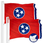 Load image into Gallery viewer, G128 2 Pack: Tennessee TN State Flag  1x1.5 Ft  ToughWeave Series Embroidered 300D Polyester  Embroidered Design, Indoor/Outdoor, Brass Grommets