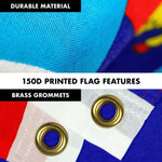Load image into Gallery viewer, G128 Combo Pack: 6 Feet Tangle Free Spinning Flagpole (Silver) Croatia Croatian Flag 3x5 ft Printed 150D Brass Grommets (Flag Included) Aluminum Flag Pole