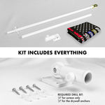 Load image into Gallery viewer, G128 Combo Pack: 6 Ft Tangle Free Aluminum Spinning Flagpole (White) &amp; Thin Line First Responders American Flag 3x5 Ft, LiteWeave Pro Series Printed 150D Polyester  Pole with Flag Included