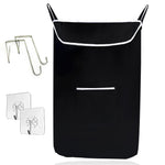 Load image into Gallery viewer, The Fine Living Co. Large Hanging Laundry Hamper with Over Door Hooks &amp; Adhesive Durable Space Saving Laundry Bag with Zipper and Wide Open Top Hanging Dorm Laundry Hamper 18 x4.75 x28  (Black L)