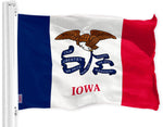 Load image into Gallery viewer, G128 Combo Pack: USA American Flag 3x5 Ft 150D Printed Stars &amp; Iowa State Flag 3x5 Ft 150D Printed
