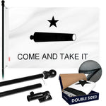 Load image into Gallery viewer, G128  6 Feet Tangle Free Spinning Flagpole (Black) Come and Take It (Gonzales Cannon) Double Sided Brass Grommets Embroidered 3x5 ft (Flag Included) Aluminum Flag Pole