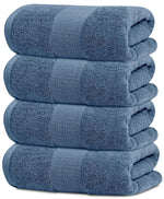 Load image into Gallery viewer, 4 Pack Resort Collection Soft Bath Towels 28x55 in Luxury Plush Cotton Blue