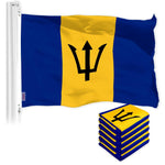 Load image into Gallery viewer, G128 5 Pack: Barbados Barbadian Flag  3x5 Ft  LiteWeave Pro Series Printed 150D Polyester  Country Flag, Indoor/Outdoor, Vibrant Colors, Brass Grommets, Thicker and More Durable Than 100D 75D Polyester