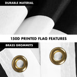 Load image into Gallery viewer, G128 Combo Pack: Flag Pole 6 FT Silver Tangle Free &amp; USA America Black and White Flag 3x5 FT Brass Grommets Printed Polyester (Flag Included) Aluminum Flag Pole