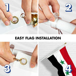Load image into Gallery viewer, G128 Combo Pack: 6 Ft Tangle Free Aluminum Spinning Flagpole (White) &amp; Syria Syrian Flag 3x5 Ft, LiteWeave Pro Series Printed 150D Polyester  Pole with Flag Included