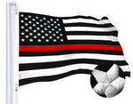 Load image into Gallery viewer, G128 Thin Red Line Flag Embroidered 4x6 FT 5Pack Heavy Duty 220GSM Tough Spun Polyester U.S. American Flag Brass Grommets Honoring Fire Fighters and EMTs Black White and Red US Flag