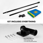 Load image into Gallery viewer, G128 Combo Pack: 6 Ft Tangle Free Aluminum Spinning Flagpole (Black) &amp; Rwanda Rwandan Flag 3x5 Ft, LiteWeave Pro Series Printed 150D Polyester  Pole with Flag Included