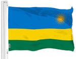 Load image into Gallery viewer, G128 Combo Pack: American USA Flag 3x5 Ft &amp; Rwanda Rwandan Flag 3x5 Ft  Both LiteWeave Pro Series Printed 150D Polyester, Brass Grommets