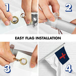 Load image into Gallery viewer, G128 Combo Pack: 6 Ft Tangle Free Aluminum Spinning Flagpole (Silver) &amp; Christian Flag 3x5 Ft, LiteWeave Pro Series Printed 150D Polyester, 4 Corner Brass Grommets  Pole with Flag Included