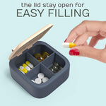 Load image into Gallery viewer, Travel Medicine Pill Organizer Small Pill Box Mini Pill Case with 4 Compartments
