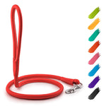 Load image into Gallery viewer, Red Rolled Leather Dog Leash 4Ft x 0.3 in for Small Medium Large Dogs Heavy