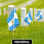 Load image into Gallery viewer, G128 24 Pack Handheld Argentina Argentinian Stick Flags  12x18 In  Printed 150D Polyester, Country Flag, Solid Wooden Stick, Spear Gold Tip