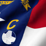 Load image into Gallery viewer, G128 North Carolina State Flag  6x10 Ft  StormFlyer Series Embroidered 220GSM Spun Polyester  Embroidered Design, Indoor/Outdoor, Brass Grommets, Heavy Duty, All Weather