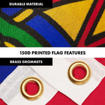 Load image into Gallery viewer, G128 Combo Pack: 6 Ft Tangle Free Spinning Flagpole (Silver) &amp; Haiti Flag 3x5 Ft Printed 150D Polyester, Brass Grommets (Flag Included) Aluminum Flag Pole