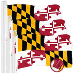 Load image into Gallery viewer, G128 3 Pack: Maryland MD State Flag  2.5x4 Ft  ToughWeave Series Embroidered 300D Polyester  Embroidered Design, Indoor/Outdoor, Brass Grommets