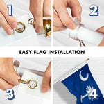 Load image into Gallery viewer, G128 Combo Pack: 5 Ft Tangle Free Aluminum Spinning Flagpole (White) &amp; South Carolina SC State Flag 2x3 Ft, ToughWeave Series Embroidered 300D Polyester  Pole with Flag Included