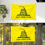 Load image into Gallery viewer, G128 Combo Pack: 6 Ft Tangle Free Aluminum Spinning Flagpole (Silver) &amp; Gadsden Don't Tread On Me Flag 3x5 Ft, LiteWeave Pro Printed 150D Polyester, 4 Corner Brass Grommets  Pole with Flag Included