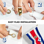 Load image into Gallery viewer, Combo Pack 6 Ft Tangle Free Spinning Flagpole White Costa Rica Flag 3x5 ft