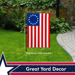 Load image into Gallery viewer, G128 Betsy Ross Historical American Flag Garden Flag  12x18 Inch  Printed 150D Polyester  Betsy Ross 13 Stars Patriotic Outdoor Flag