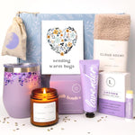 Load image into Gallery viewer, Lavender Spa Gift Basket For Women Relaxation Gifts Self Care Package with