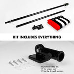 Load image into Gallery viewer, G128 Combo Pack: 6 Feet Tangle Free Spinning Flagpole (Black) Thin Red Line Flag 3x5 ft Printed 150D Brass Grommets (Flag Included) Aluminum Flag Pole