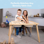 Load image into Gallery viewer, Wooden Step Stool for Kids and Toddlers Set of 2 White Extendable Legs Kids Chair Sensory Table Stool Children's Round Sitting Stool with Leveling Feet and Anti Slip Pads