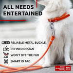 Load image into Gallery viewer, Orange Ultra Soft Rolled Leather Dog Collar for XSmall Dogs 10 - 13 inch Neck