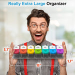 Load image into Gallery viewer, Extra Large Weekly Pill Organizer XL Daily Pill Box 7 Day Am Pm Jumbo Pill Case