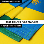 Load image into Gallery viewer, G128 Combo Pack: 6 Ft Tangle Free Aluminum Spinning Flagpole (White) &amp; Rwanda Rwandan Flag 3x5 Ft, LiteWeave Pro Series Printed 150D Polyester  Pole with Flag Included