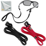 Load image into Gallery viewer, SIGONNA Eye Glasses String Holder Strap  Eyeglass Straps Cords for Men Women Eyeglass Holders Around Neck Sunglasses String Chain Lanyard Retainer 2 Pcs (Black Red)