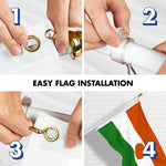 Load image into Gallery viewer, G128 Combo Pack: 6 Ft Tangle Free Aluminum Spinning Flagpole (White) &amp; Niger Nigerien Flag  3x5 Ft LiteWeave Pro Series Printed 150D Polyester  Pole with Flag Included