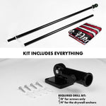 Load image into Gallery viewer, G128 Combo Pack: 6 Ft Tangle Free Aluminum Spinning Flagpole (Black) &amp; We the People American Flag 3x5 Ft, LiteWeave Pro Series Printed 150D Polyester  Pole with Flag Included