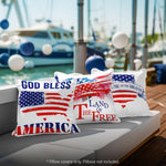 Load image into Gallery viewer, Patriotic Decoration Land of Free Waterproof Throw Pillow Covers 18x18 In Set