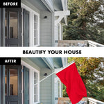 Load image into Gallery viewer, G128 Combo Pack: 5 Ft Tangle Free Aluminum Spinning Flagpole (White) &amp; Solid Red Color Flag 2x3 Ft, LiteWeave Pro Series Printed 150D Polyester  Pole with Flag Included