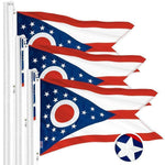 Load image into Gallery viewer, Ohio OH State Flag 3x5 Ft 3Pack Embroidered Polyester By G128