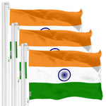 Load image into Gallery viewer, 3 Pack India Flag 3x5 ft Printed 150D Indoor Outdoor Vibrant Colors Brass