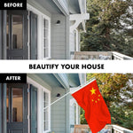 Load image into Gallery viewer, G128 Combo Pack: 6 Feet Tangle Free Spinning Flagpole (White) China Chinese Flag 3x5 ft Printed 150D Brass Grommets (Flag Included) Aluminum Flag Pole