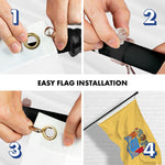 Load image into Gallery viewer, G128 Combo Pack: 6 Ft Tangle Free Aluminum Spinning Flagpole (Black) &amp; New Jersey NJ State Flag 3x5 Ft, LiteWeave Pro Series Printed 300D Polyester  Pole with Flag Included