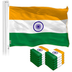 Load image into Gallery viewer, G128 10 Pack: India (Indian) Flag  3x5 feet  Printed 150D Indoor/Outdoor, Vibrant Colors, Brass Grommets, Quality Polyester, Much Thicker More Durable Than 100D 75D Polyester