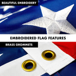 Load image into Gallery viewer, G128  6 Feet Tangle Free Spinning Flagpole (Black) USA Double Sided Brass Grommets Embroidered 3x5 ft (Flag Included) Aluminum Flag Pole
