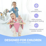 Load image into Gallery viewer, Pink Canvas Baby Swing Wooden Hanging Swing Seat Chair with Safety Belt Durable Baby Swing Chair Outdoor and Indoor Swing for Kids Mounting Hardware Included Pink