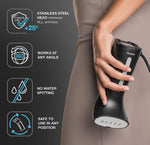 Load image into Gallery viewer, Steamer for Clothes Hand Held Portable Travel Garment Black Metal Steam Head