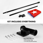 Load image into Gallery viewer, G128 Combo Pack: 6 Feet Tangle Free Spinning Flagpole (Black) Cuba Cuban Flag 3x5 ft Printed 150D Brass Grommets (Flag Included) Aluminum Flag Pole
