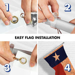Load image into Gallery viewer, G128 Combo Pack: 6 Ft Tangle Free Aluminum Spinning Flagpole (Silver) &amp; Texas TeaStained Flag 3x5 Ft, LiteWeave Pro Series Printed 300D Polyester  Pole with Flag Included