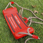 Load image into Gallery viewer, Swing seat Red for Kids and Adults with Length Control Hinge 220lb Load Ninja Slackline Ready Triangle carabiners Included Playground Swing Set Accessories Replacement